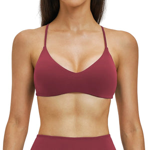 Push-up yoga sports bra in multiple colors with fixed double straps