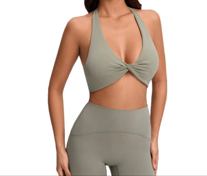 Sexy deep V cross-back sports yoga bra in multiple colors and sizes