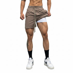 Ice silk quick-drying double-layer men's shorts in various colors