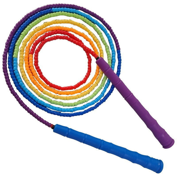 ADJUSTABLE BAMBOO HANDLE SKIPPING ROPE WITH SOFT BEADS