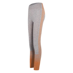 Women's high waist seamless yoga leggings in pink, grey, and orange colors