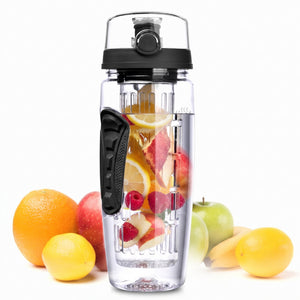 BPA FREE FRUIT INFUSER JUICE SHAKER WATER BOTTLE 32OZ