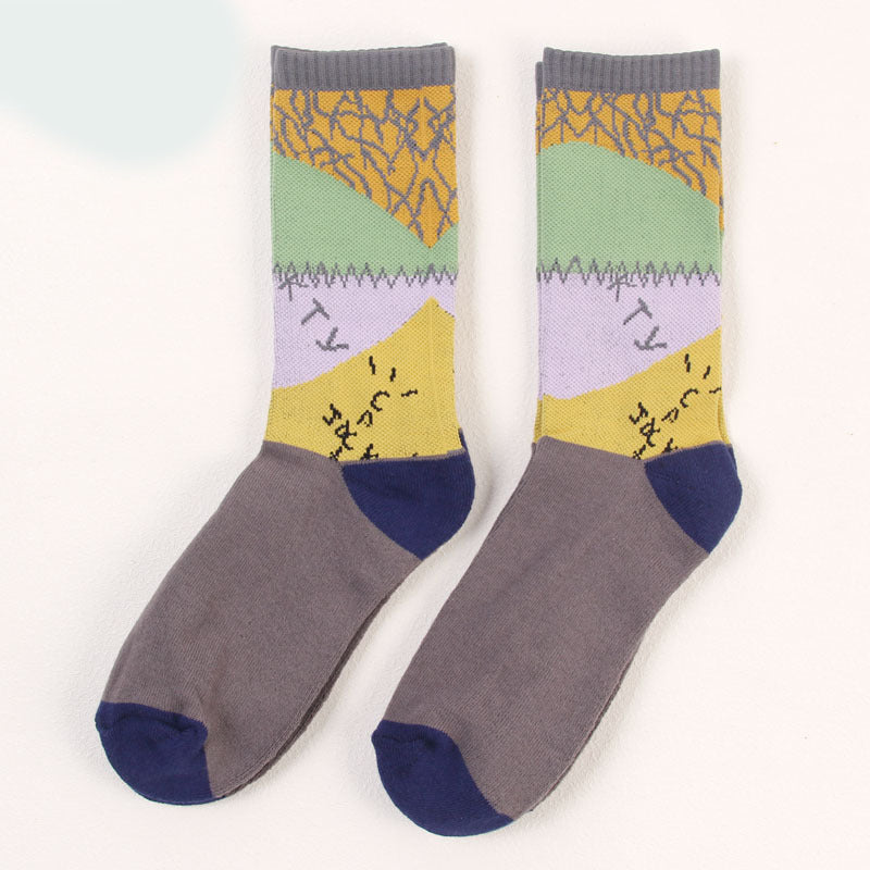 Cotton stitching children's socks in army green color