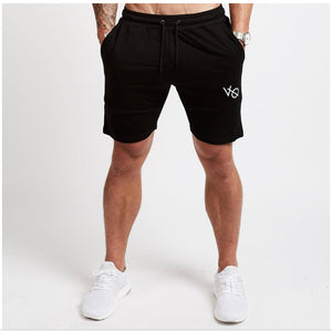 Men's cotton athletic five-point shorts in black, gray, and khaki colors