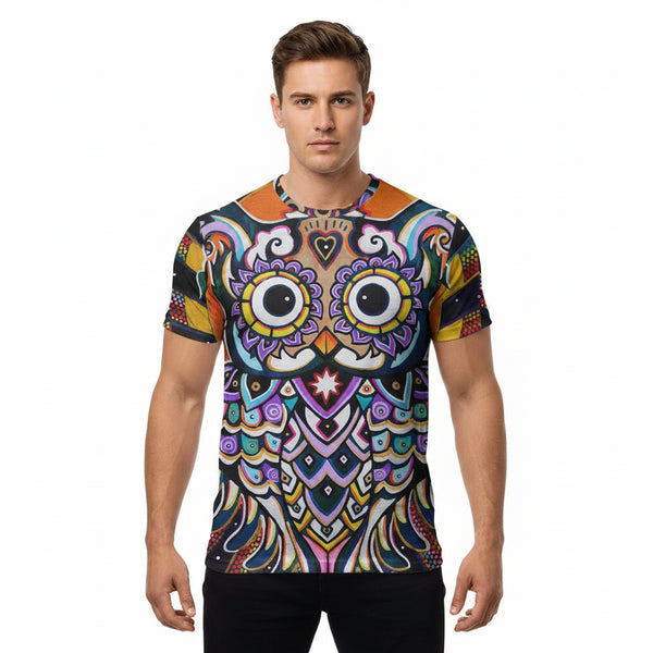 3D PRINTED PSYCHEDELIC OWL SUMMER T-SHIRT FOR MEN AND WOMEN
