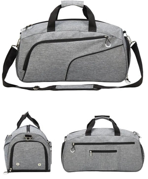 Dry and wet separation fitness travel bag in multiple colors with zipper and multiple compartments