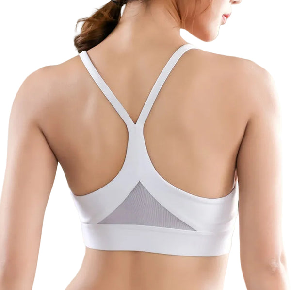BACK MESH TRIANGLE PUSH UP SPORTS BRA