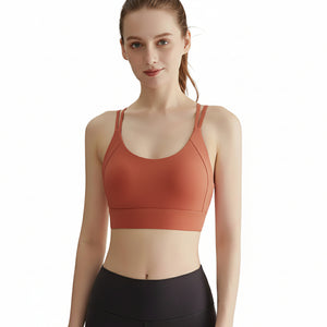 Outdoor shock-absorbing push-up yoga vest with crisscross back in multiple colors