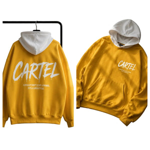 Super hooded sweatshirt available in black, white, yellow, and wine red colors