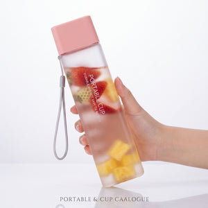 CREATIVE SQUARE TRANSPARENT SPORTS WATER BOTTLE 550ML