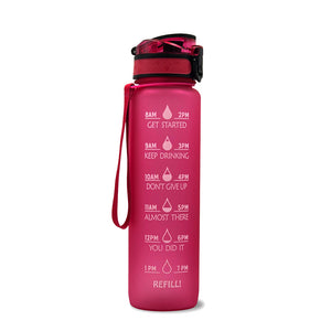 1000ml sports water bottle in various gradient colors made of plastic