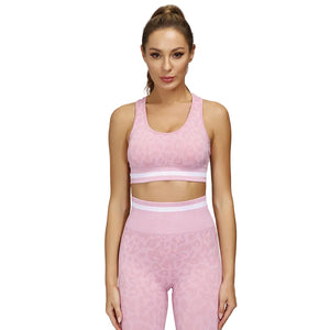 Women’s leopard print seamless high waist yoga set in multiple colors