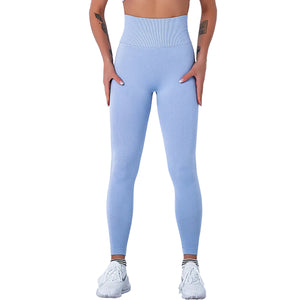 Plaid high-waist seamless gym leggings in multiple colors