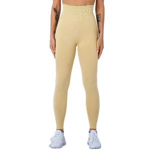 Plaid high-waist seamless gym leggings in multiple colors
