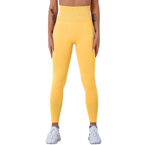 Plaid high-waist seamless gym leggings in multiple colors
