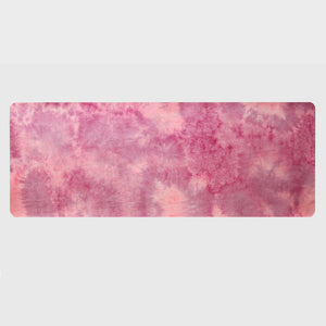 Tie-dyed TPE yoga mat in Symphony Purple and Symphony Powder colors