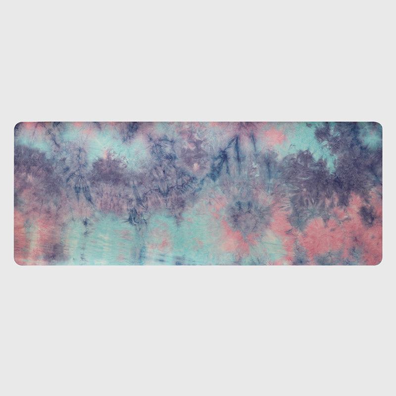 Tie-dyed TPE yoga mat in Symphony Purple and Symphony Powder colors