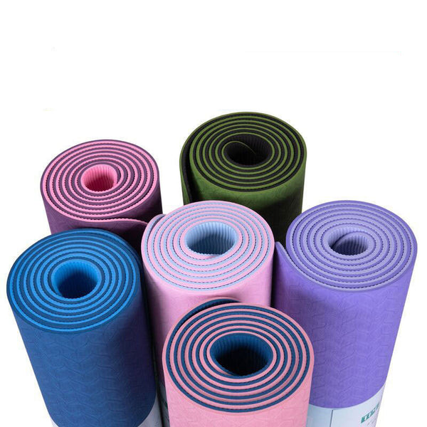 TWO-COLOR 6MM TPE YOGA MAT WITH POSTURE LINES