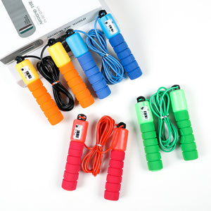 Professional electronic counting skipping rope with ergonomic handles in multiple colors