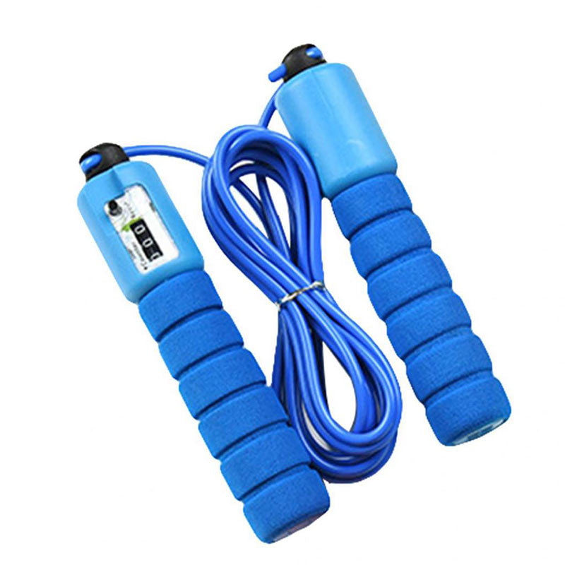 Professional electronic counting skipping rope with ergonomic handles in multiple colors