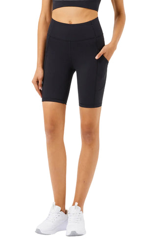 Women's high waist peach hip yoga fitness shorts in various colors