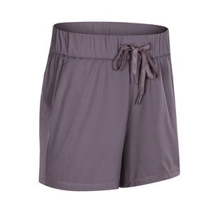 Lace wide loose women's sports shorts in multiple colors for yoga and gym