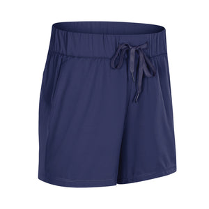 Lace wide loose women's sports shorts in multiple colors for yoga and gym