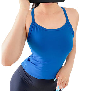 Women's sports crop top yoga vest in yellow, white, and black colors