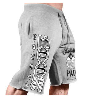 Men's cotton casual running shorts with big print in various colors