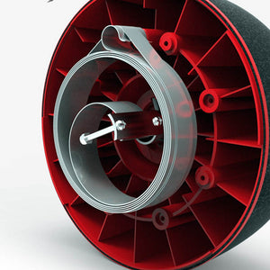 Home abdomen recuperation and fitness wheel in black and red colors
