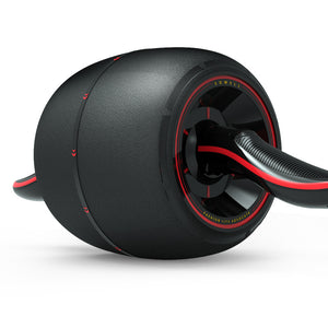 Home abdomen recuperation and fitness wheel in black and red colors