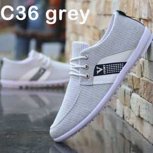 Men's soft-soled canvas leisure shoes in blue and gray colors