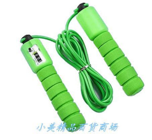 Professional electronic counting skipping rope with ergonomic handles in multiple colors