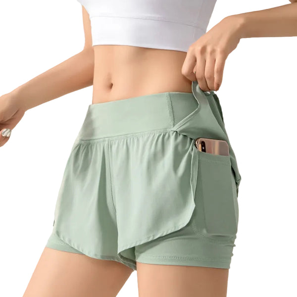 WOMEN'S BREATHABLE FITNESS RUNNING SHORTS