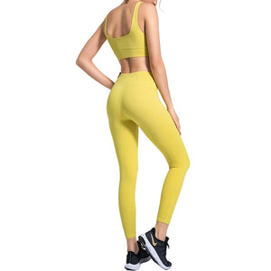 Women's quick dry yoga set with bra and leggings in multiple colors