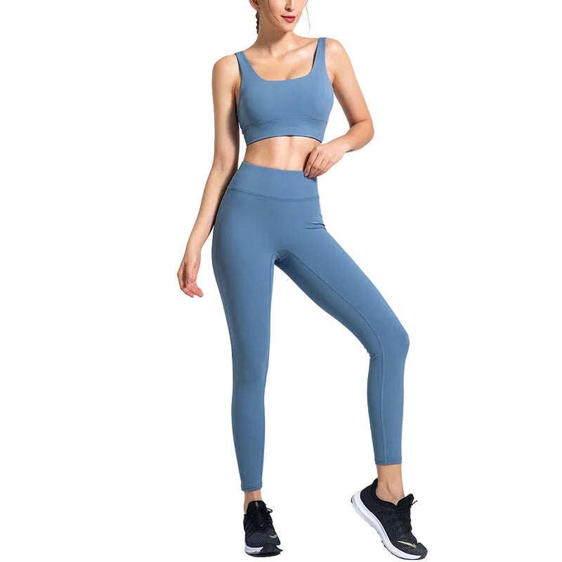 Women's quick dry yoga set with bra and leggings in multiple colors