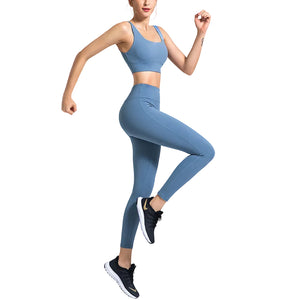 Women's quick dry yoga set with bra and leggings in multiple colors
