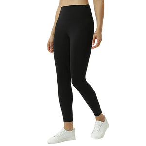 High-waisted women's sports leggings with hip-lifting seams in various colors