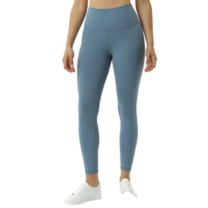High-waisted women's sports leggings with hip-lifting seams in various colors