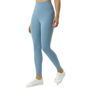 High-waisted women's sports leggings with hip-lifting seams in various colors