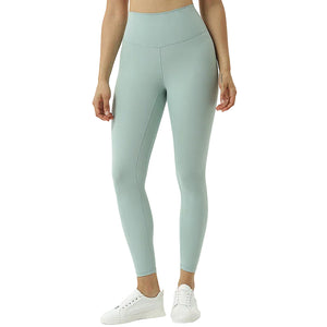 High-waisted women's sports leggings with hip-lifting seams in various colors