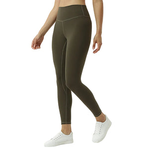 High-waisted women's sports leggings with hip-lifting seams in various colors