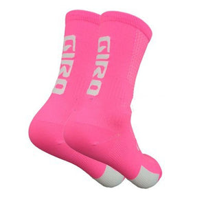 Cycling sports socks available in multiple colors including blue, white, pink, cyan, black, orange, red, and green