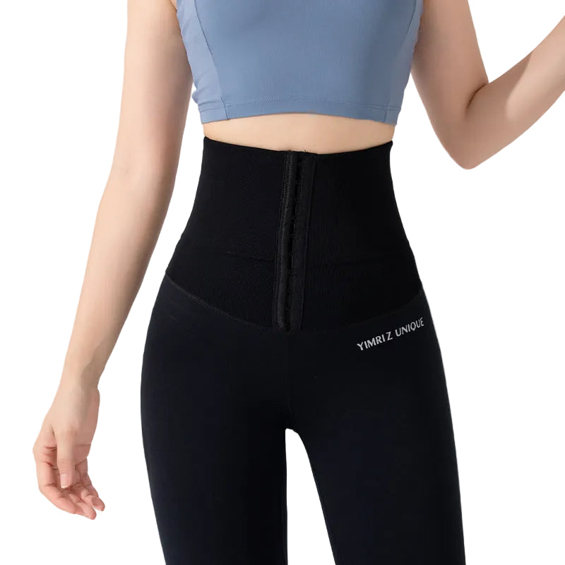 High waist stretch leggings available in black, green, and grey colors