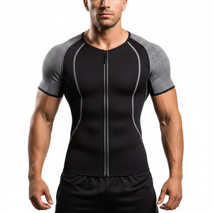 Men's grey yoga fitness sweatshirt for outdoor and gym wear