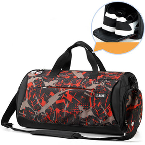 Men's fitness sports bag made of Oxford cloth with zipper closure