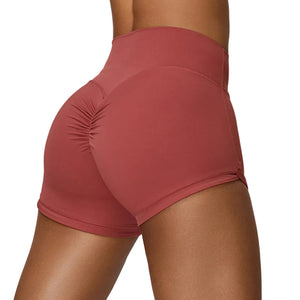 Peach hip raise high waist yoga shorts for women in multiple colors