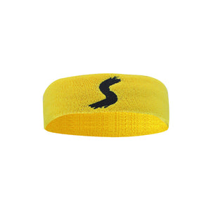 Cotton fitness headband available in red, black, blue, and yellow colors
