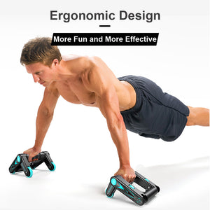 Multifunctional abdominal muscle wheel in black and lake blue for home fitness