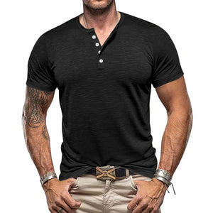 Men's slim fit bamboo fiber Henley shirt in various colors
